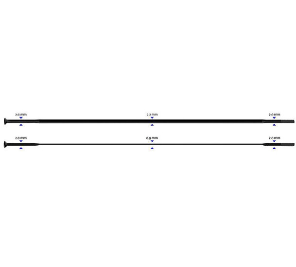 Stipinas 2-2.3-0.9-2.0 x 302mm Sapim CX-Ray Straight