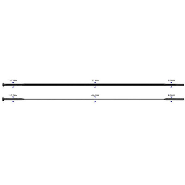 Stipinas 2-2.3-0.9-2.0 x 304mm Sapim CX-Ray Straight