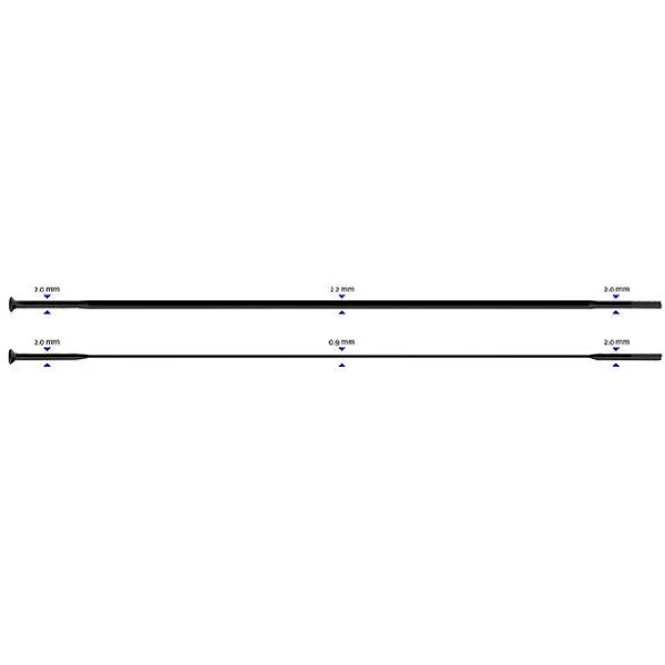 Stipinas 2-2.3-0.9-2.0 x 304mm Sapim CX-Ray Straight