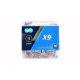 KMC X9 Silver 114L grandinė | 9 pavarų