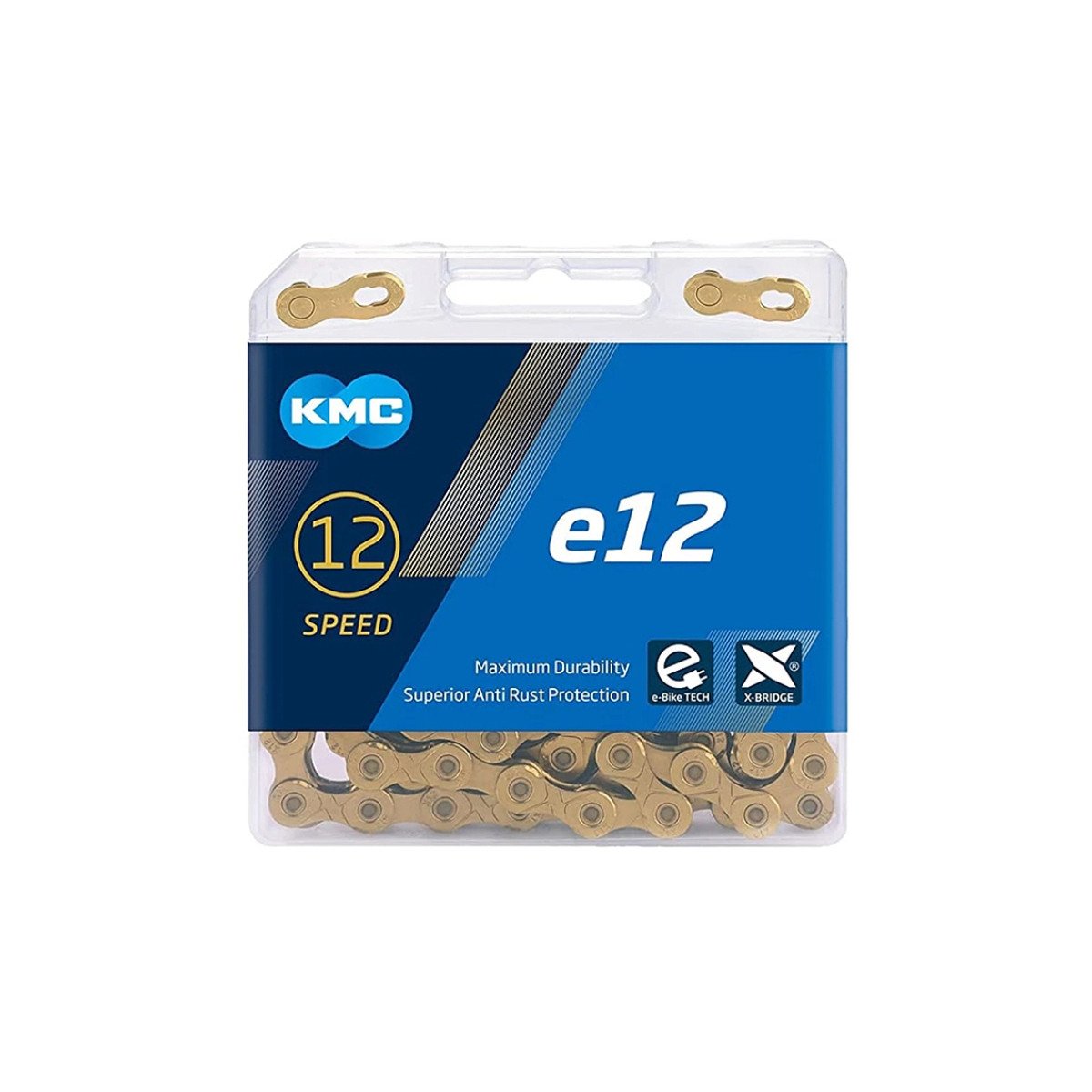 KMC e12 Ti-N Gold E-Bike 130L grandinė | 12 pavarų KMC e12 Ti-N Gold E-Bike 130L grandinė | 12 pavarų