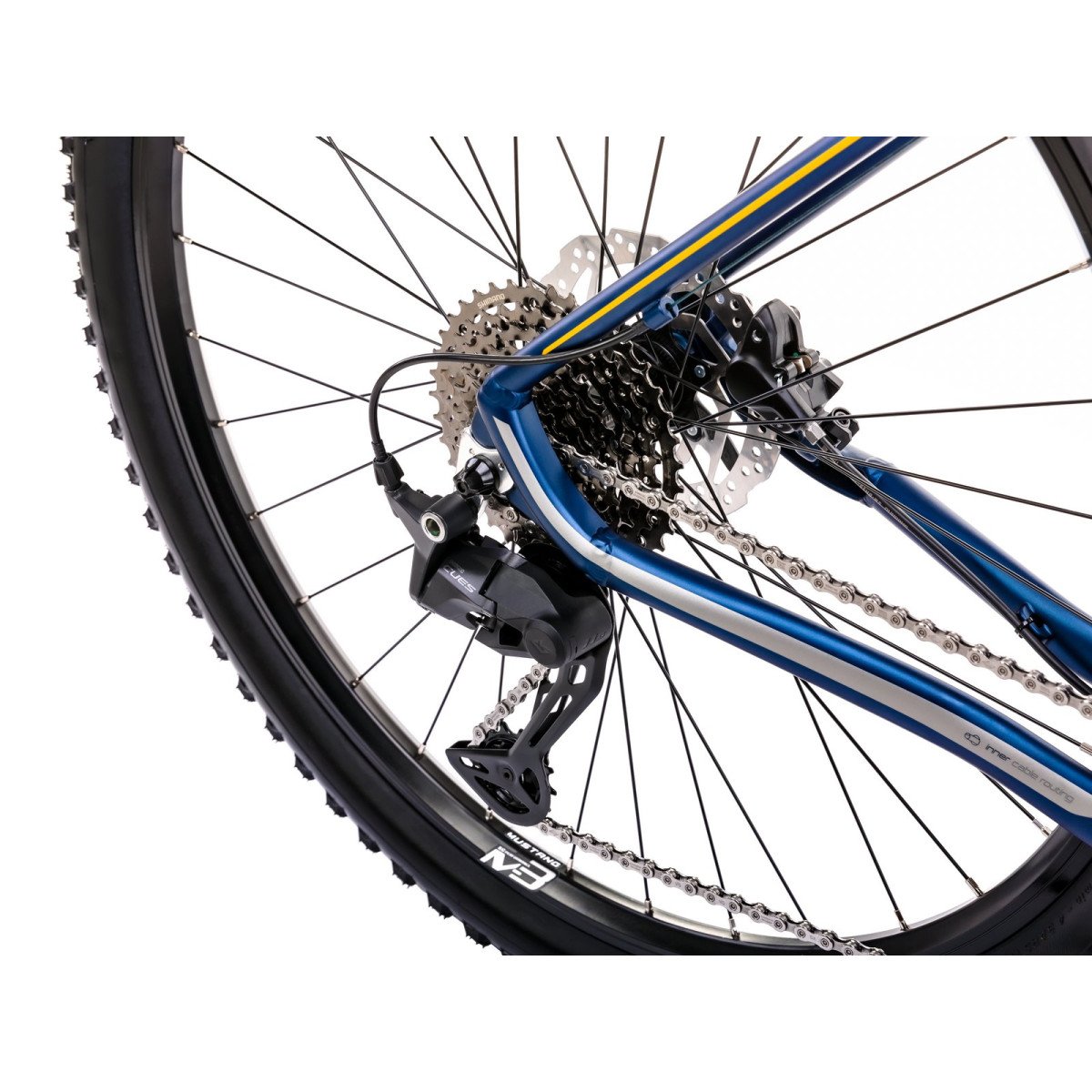 Romet Mustang M3 CS 2025 dark blue-yellow dviratis