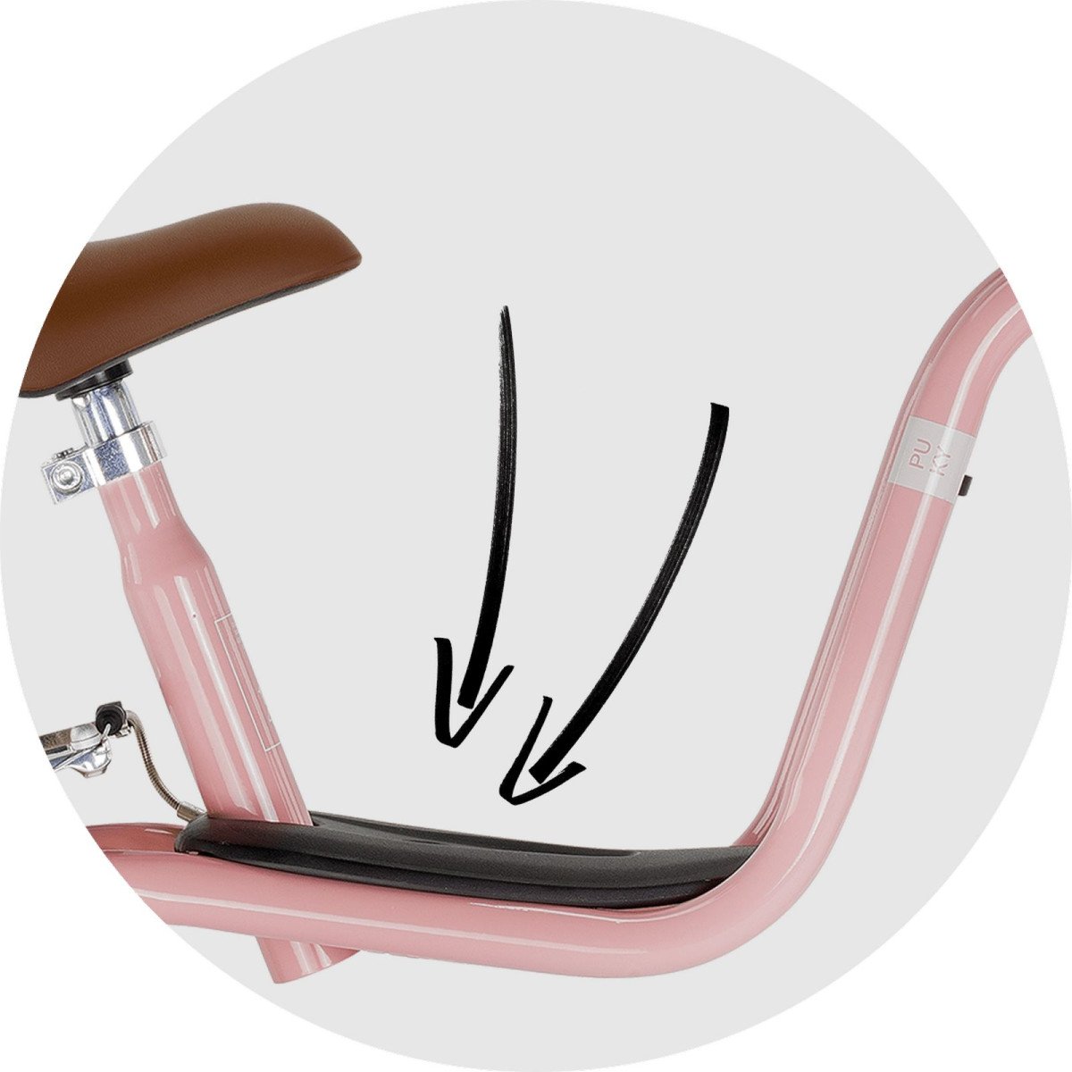 PUKY LR XL Br Classic retro-rose balansinis dviratukas