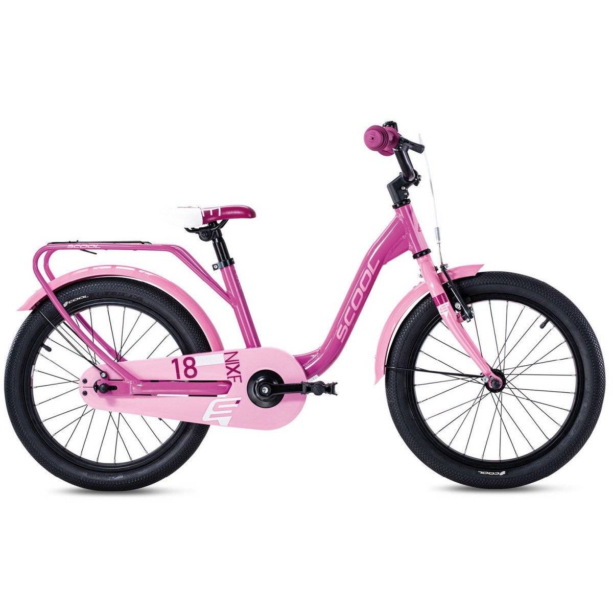 S'COOL niXe 18" 1-speed coaster-brake Aluminium pink-baby pink dviratis