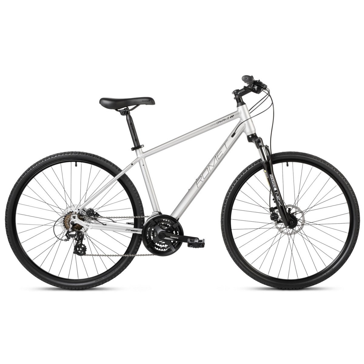 Romet Orkan 2 M 2024 silver-black dviratis Romet Orkan 2 M 2024 silver-black dviratis