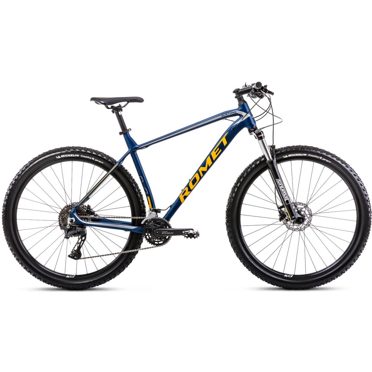 Romet Mustang M3 CS 2025 dark blue-yellow dviratis