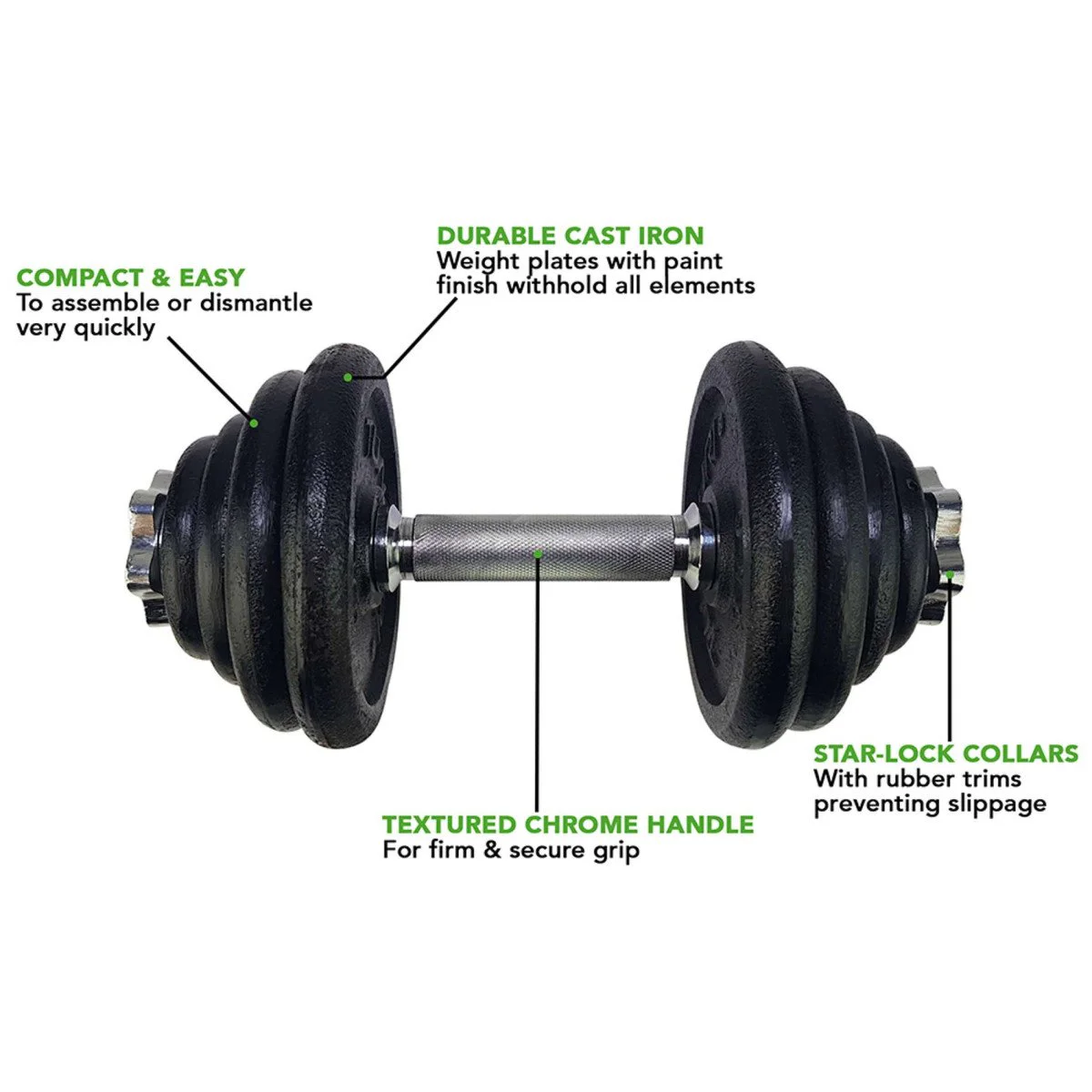 TUNTURI reguliuojamų hantelių rinkinys, 15 kg
