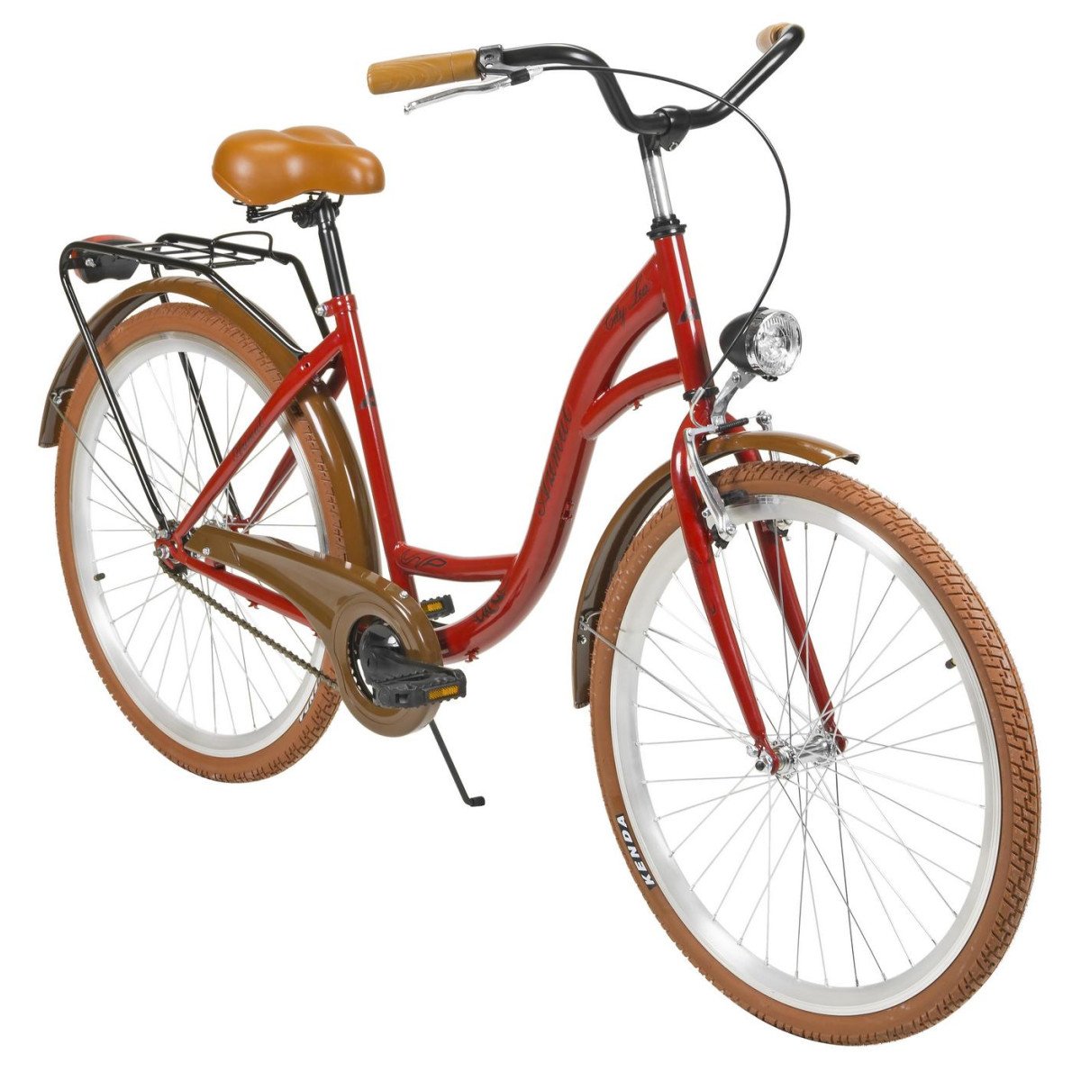 AZIMUT City Lux 26" 2023 bordo-brown dviratis