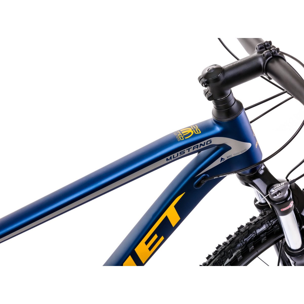 Romet Mustang M3 CS 2025 dark blue-yellow dviratis