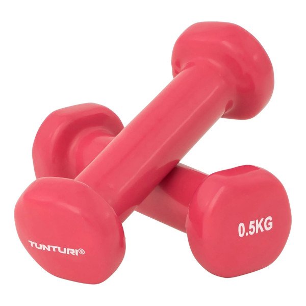 TUNTURI viniliniai hanteliai, 2x0,5kg, rožiniai